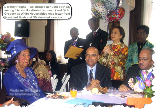 Dorothy Height celebrates her 95th birthday on Friday, March 23, 2007 in Washington, DC.